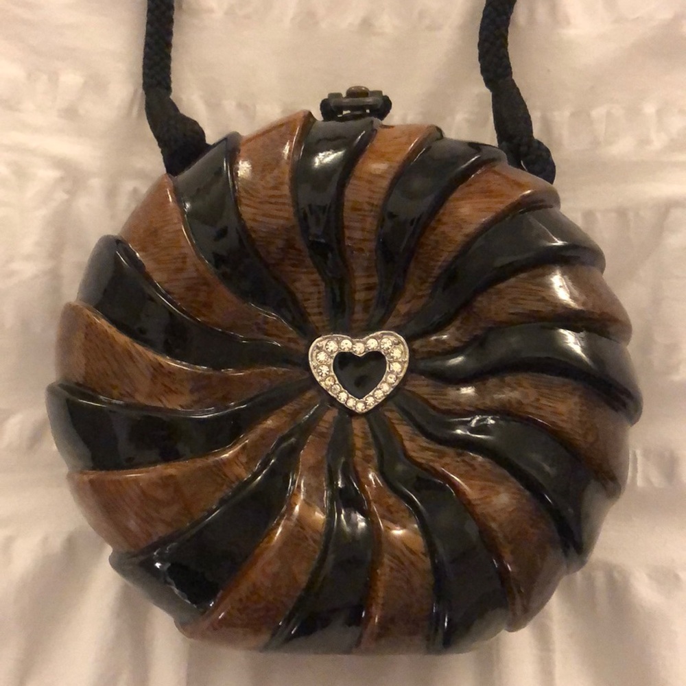 Timmy Woods exquisite wood handbag w/ diamonds